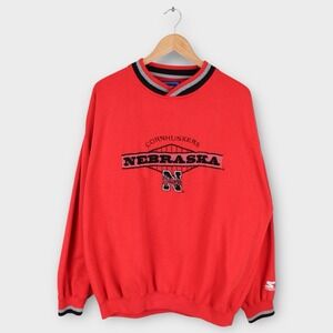 Vintage Starter Nebraska Cornhuskers Crewneck Sweatshirt Mens XL Red NCAA
